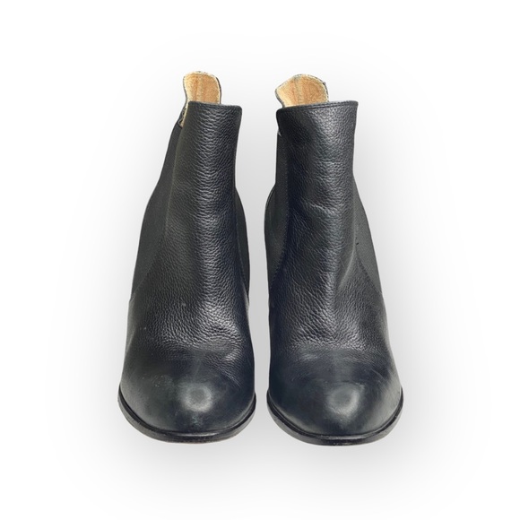 Corso Como  Edgy Biker Wedge Heel Platform Leather Boots Booties  Black 9.5M  - Picture 10 of 16